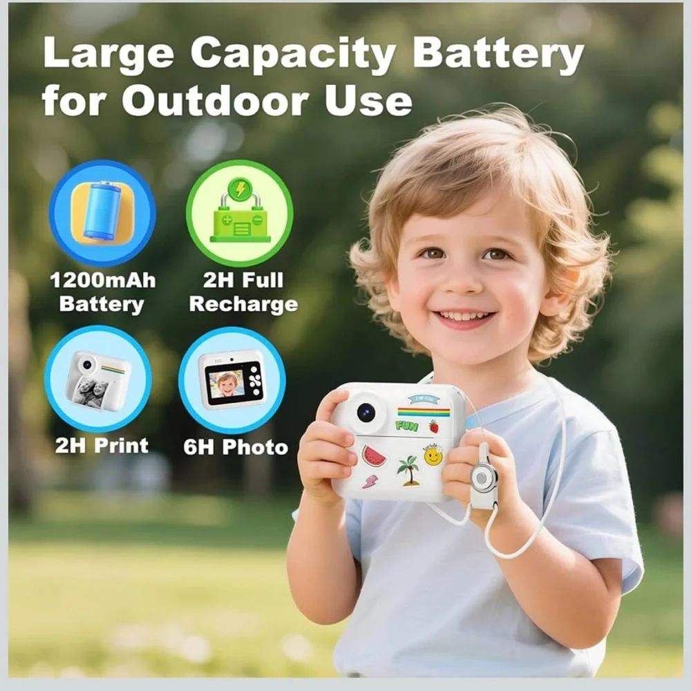OTJ Kids Insta Print Dual Camera White Rainbow Kids Camera BNIB Gift Toy!!!